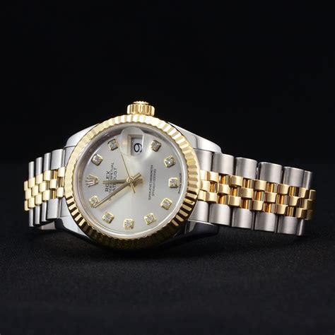 buy pre owned rolex ladies stainless steel diamond markers|pre owned rolex lady datejust.